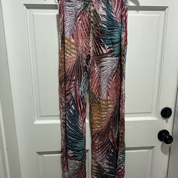 Stark Lightweight Tropical Leaf Print Pants Size Small EUC - Picture 2 of 5
